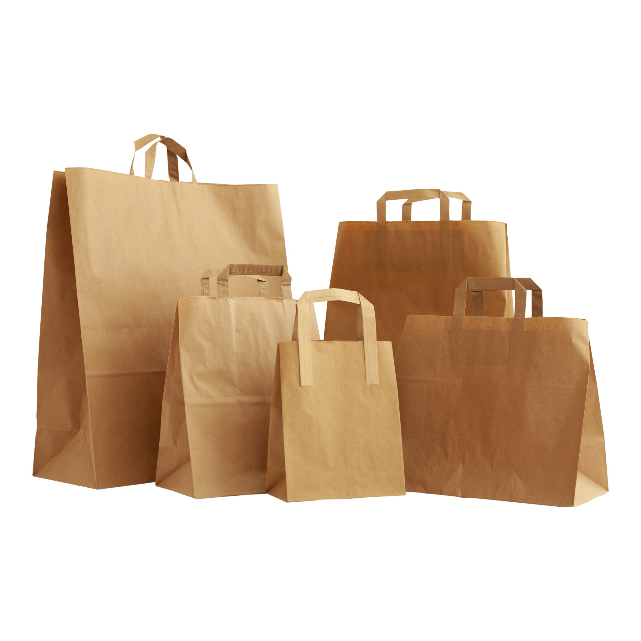 Brown Paper Bags (with flat handles) Paper Bags Ireland