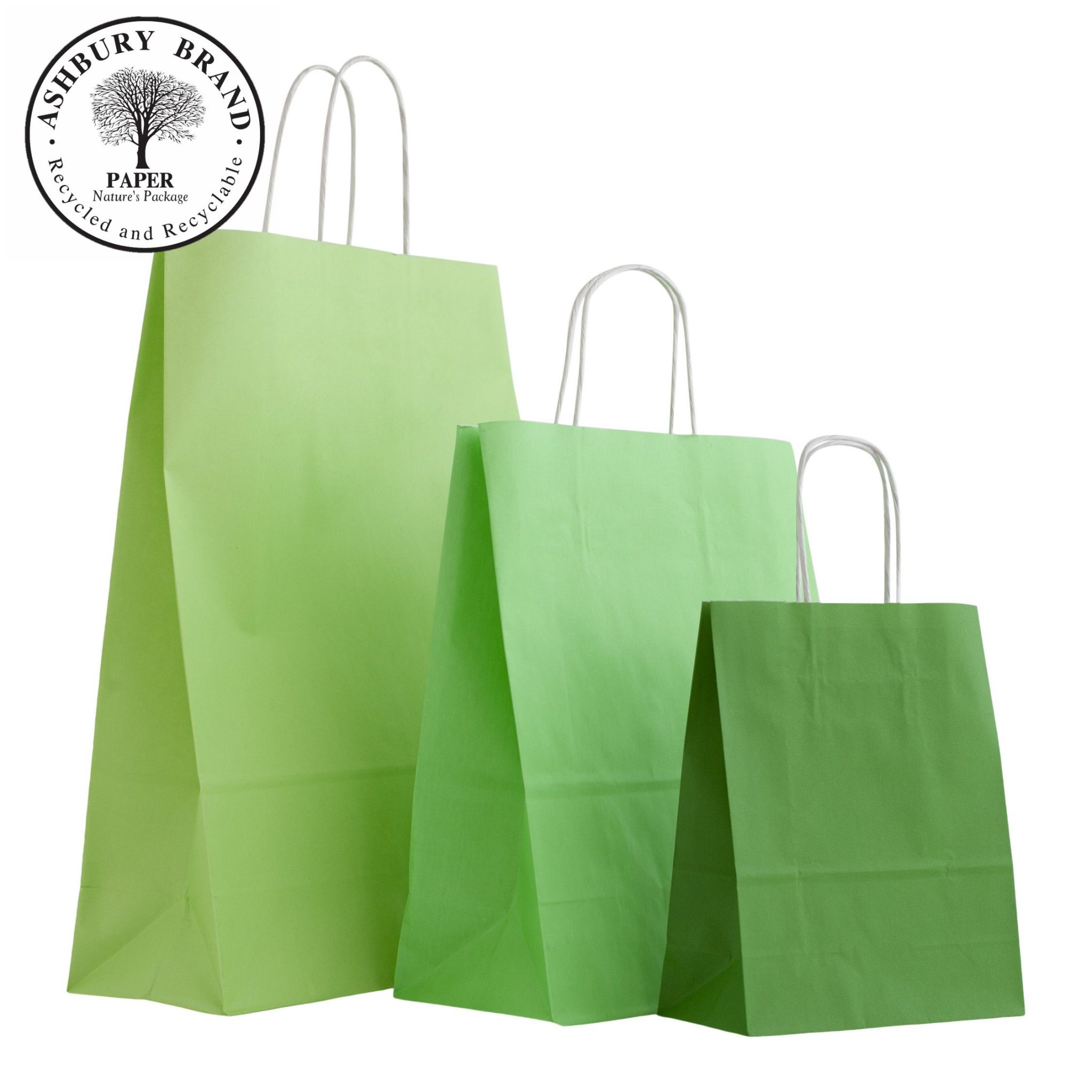 Green and Lime Green Paper Bags (with Twist Handles) Paper Bags Ireland