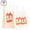 "Sale" Colour Paper Carrier Bags. From left to right: Large, medium. with twist handles. Paper bags that say sale on them in red writing. Paper Bags Ireland