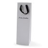 Luxury branded paper bottle bag with ribbon handles