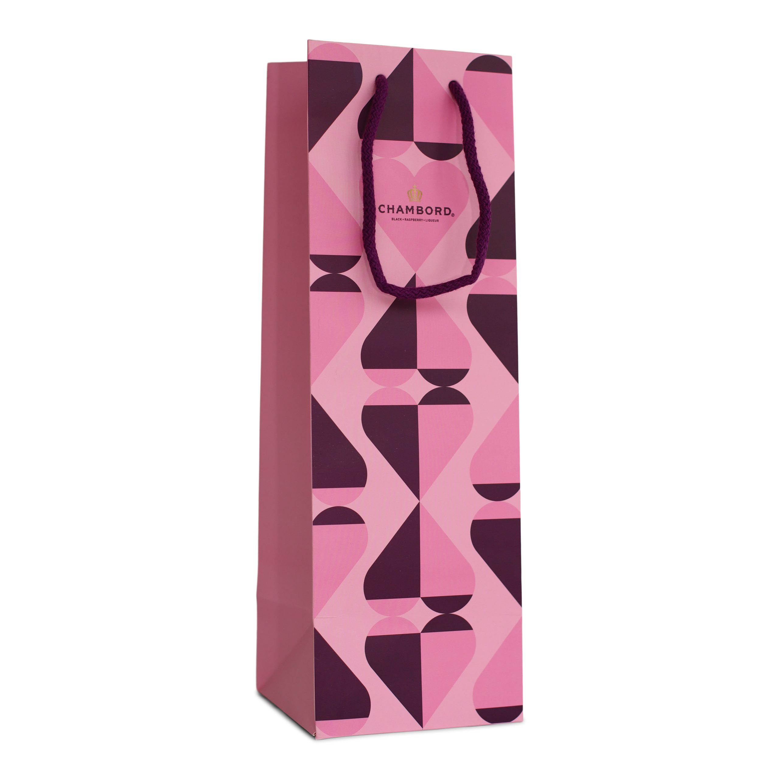 Luxury branded paper wine bottle bag with rope handles